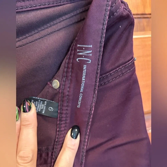 Inc International Concepts maroon skinny leg curvy fit size 6 - Picture 3 of 4